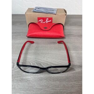 Ray-Ban Junior RY1632F 3928‎ Black Rubber Red Rectangle Eyeglasses Frames 48mm